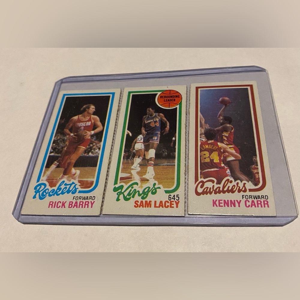 Rick Barry/Sam Lacey/Kenny Carr 1980. Basketball Card # 105/123/54 separated